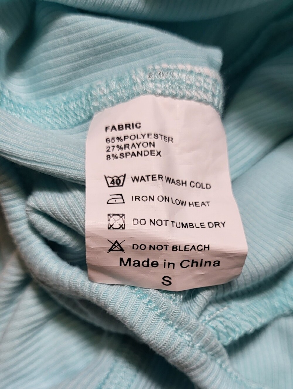 Light Blue Ribbed Zip-Up Onesie Cat Pajamas/ Surgical Suit Size Small - Picture 5 of 6